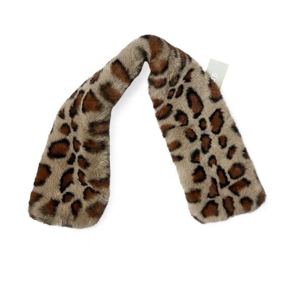 Chico’s Faux Fur Leopard Detachable Collar Brown Neck Warmer One Size - Picture 3 of 9